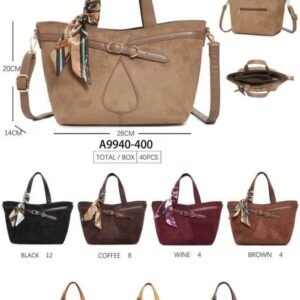 Sac cabas vintage en simili daim A9940-400