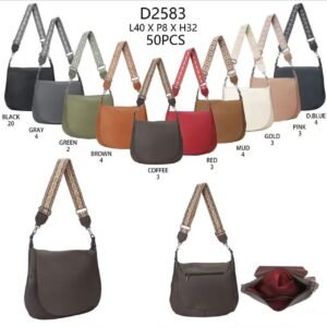 Sac bandoulière avec bretelle à motifs D2583