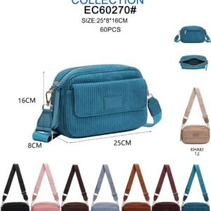 Sac transverse velours côtelé EC60270